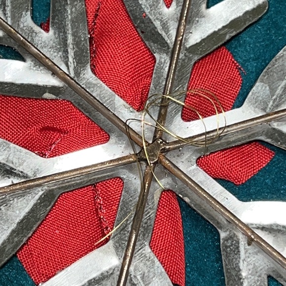 Rustic Tin Plate Snowflakes EXTRA LARGE Holiday Winter Wall Art Hanging Metal - Picture 11 of 12